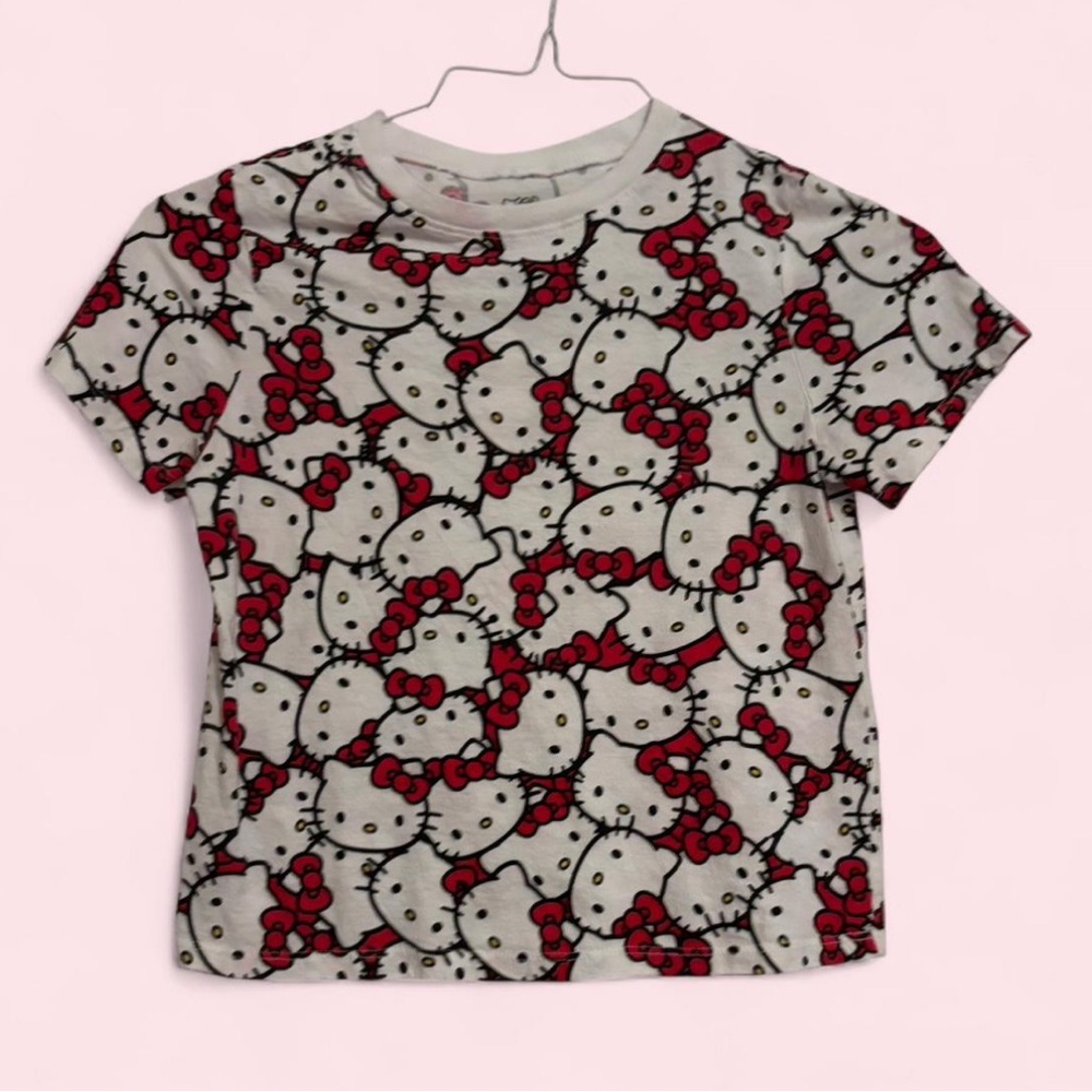 Hello Kitty Print Baby Tee - White & Red